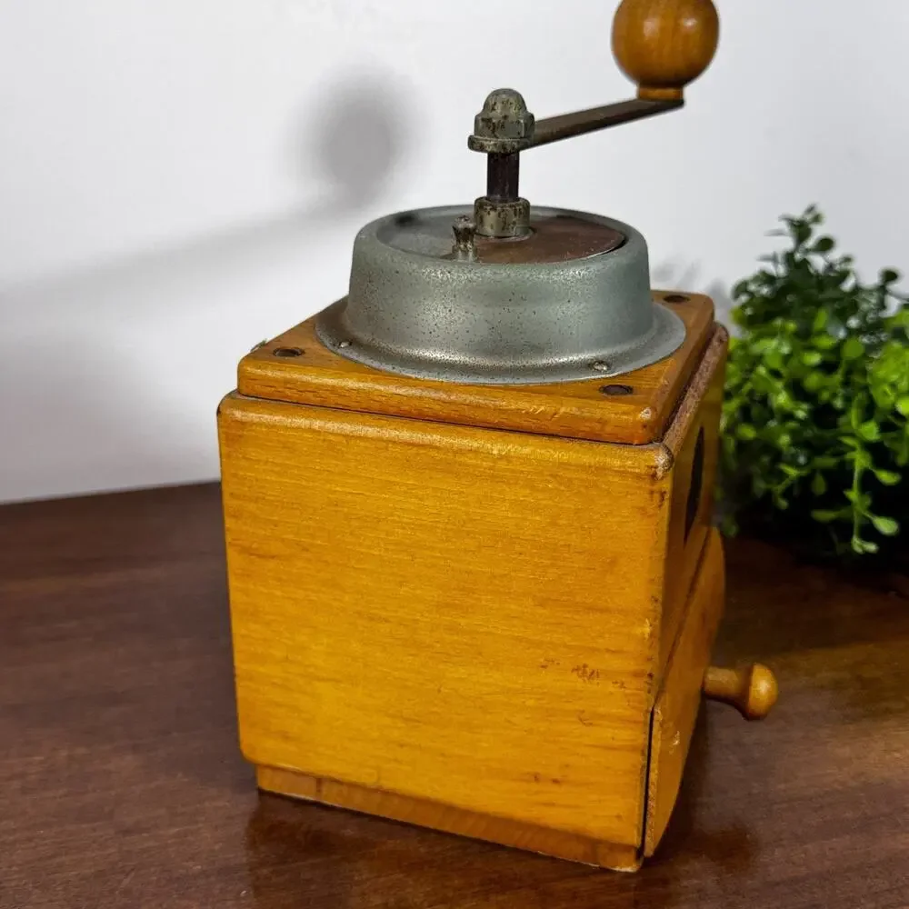 Vintage Armin Trosser Brimaz 200 Coffee Grinder West Germany Wood Hand Crank